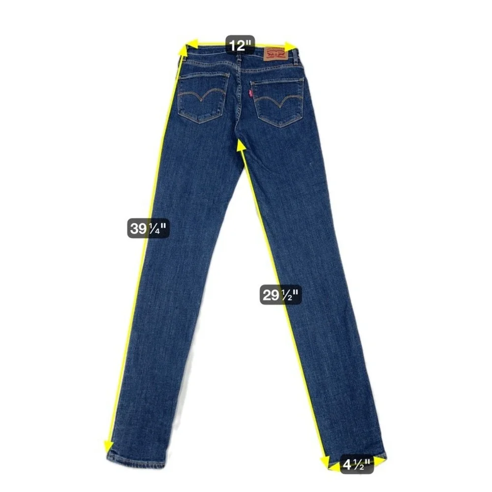 Levis 721 High Rise Skinny Jeans Womens 24 Dark Wash Stretch Denim‎